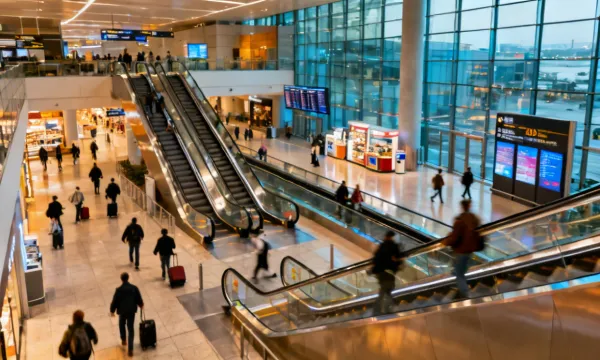 Airport transit escalator systems